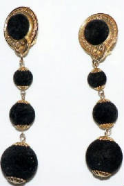 Over size black suede earrings