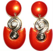Over size orange earrings