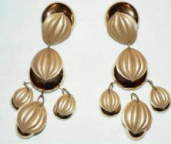 Long golden flake earrings