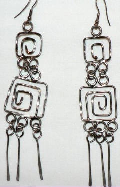 Long wire metal earrings