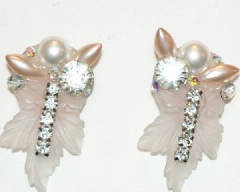 Pink lucite stone earrings