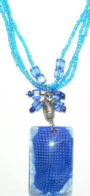 Over size blue lucite necklace