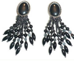 Black mother of pearl earrings