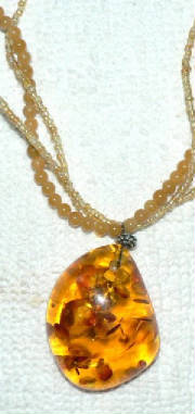 Amber lucite necklace