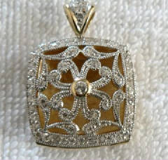 Cubic zirconia goldtone pendant