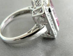Pink and White Topaz Ring